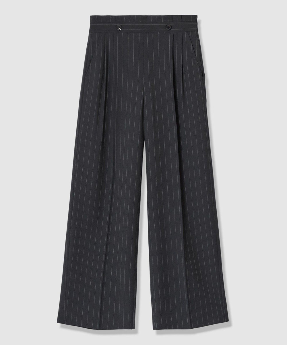 allureville ＴＷストライプウェストタックパンツ ネイビー (67)