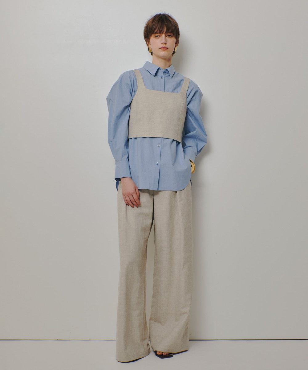 allureville シャークスキンショートジレ ベージュ (11)