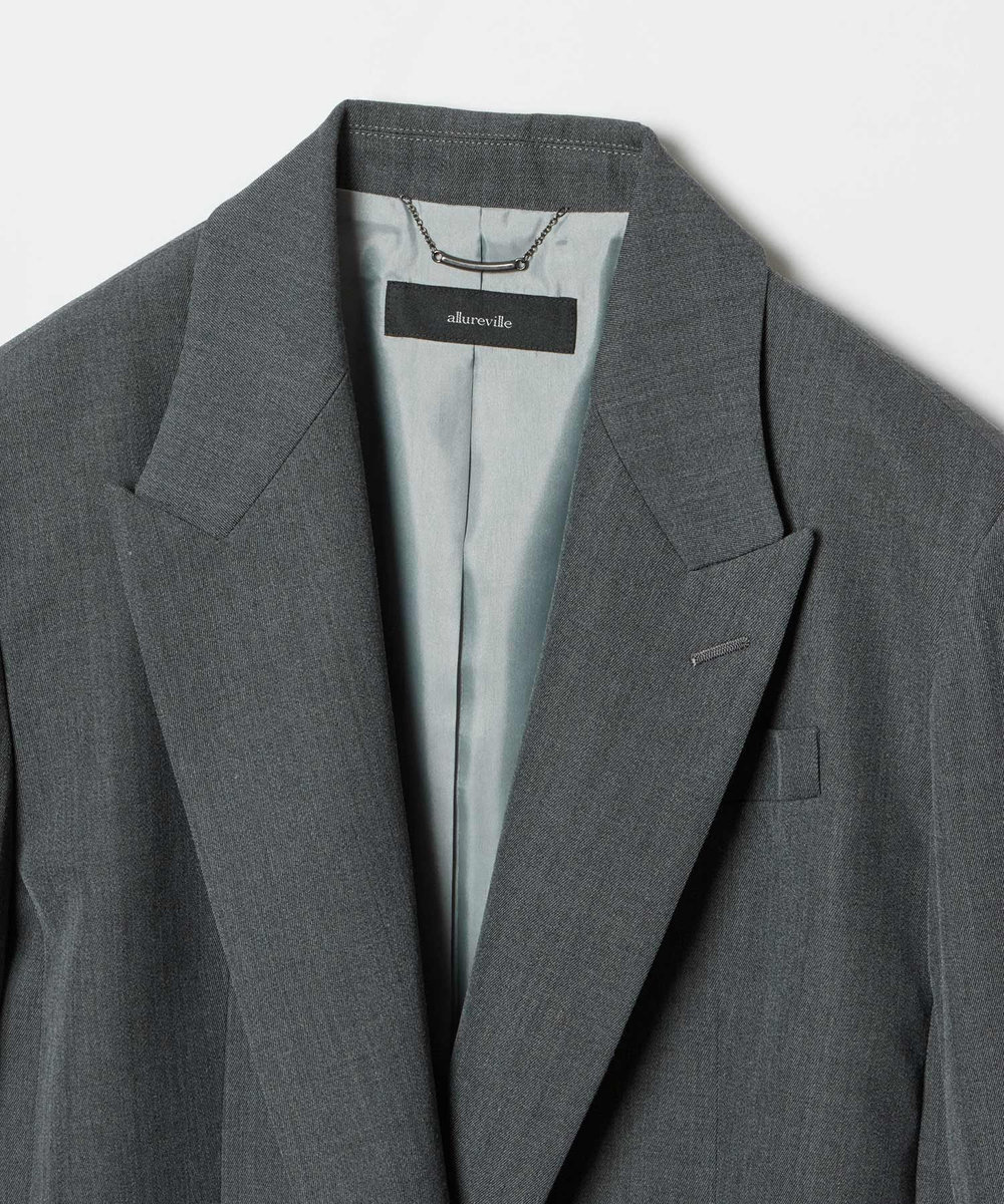 allureville ウールボタンレスジャケット グレー (92)