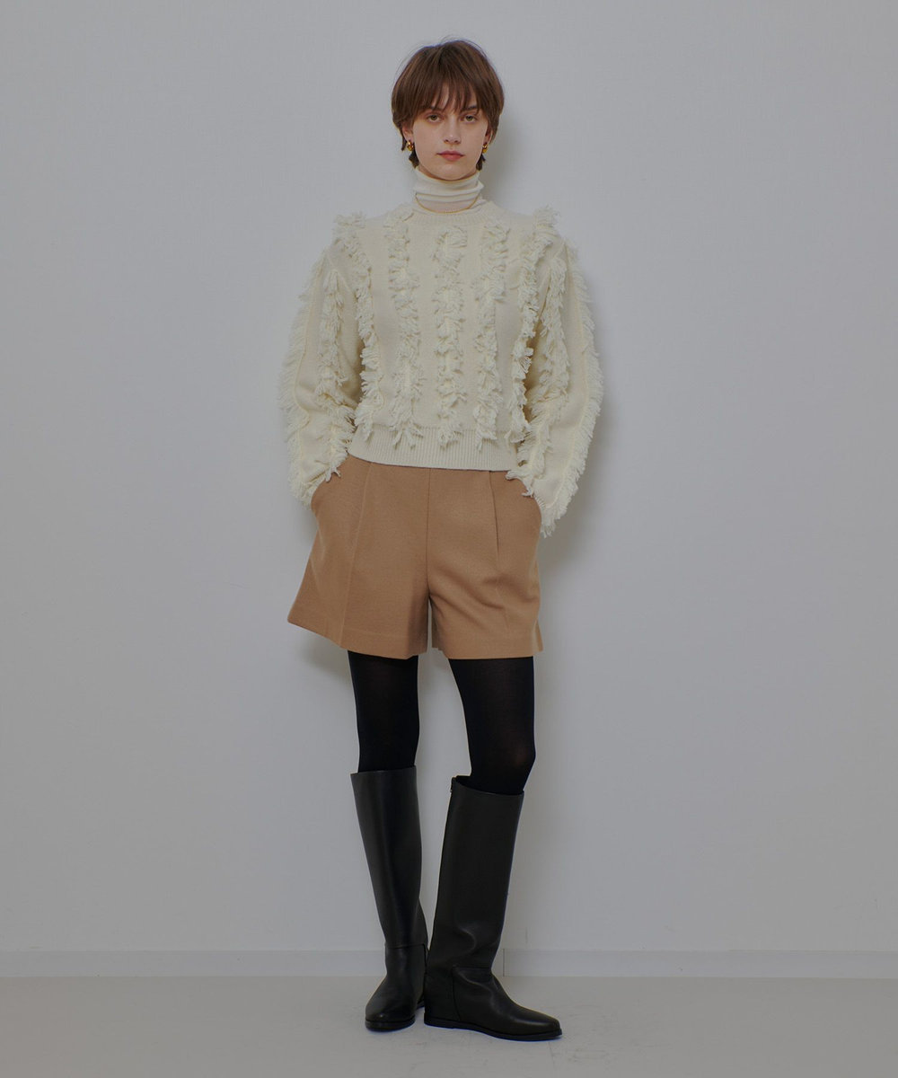 allureville メルトンショートパンツ ベージュ (11)