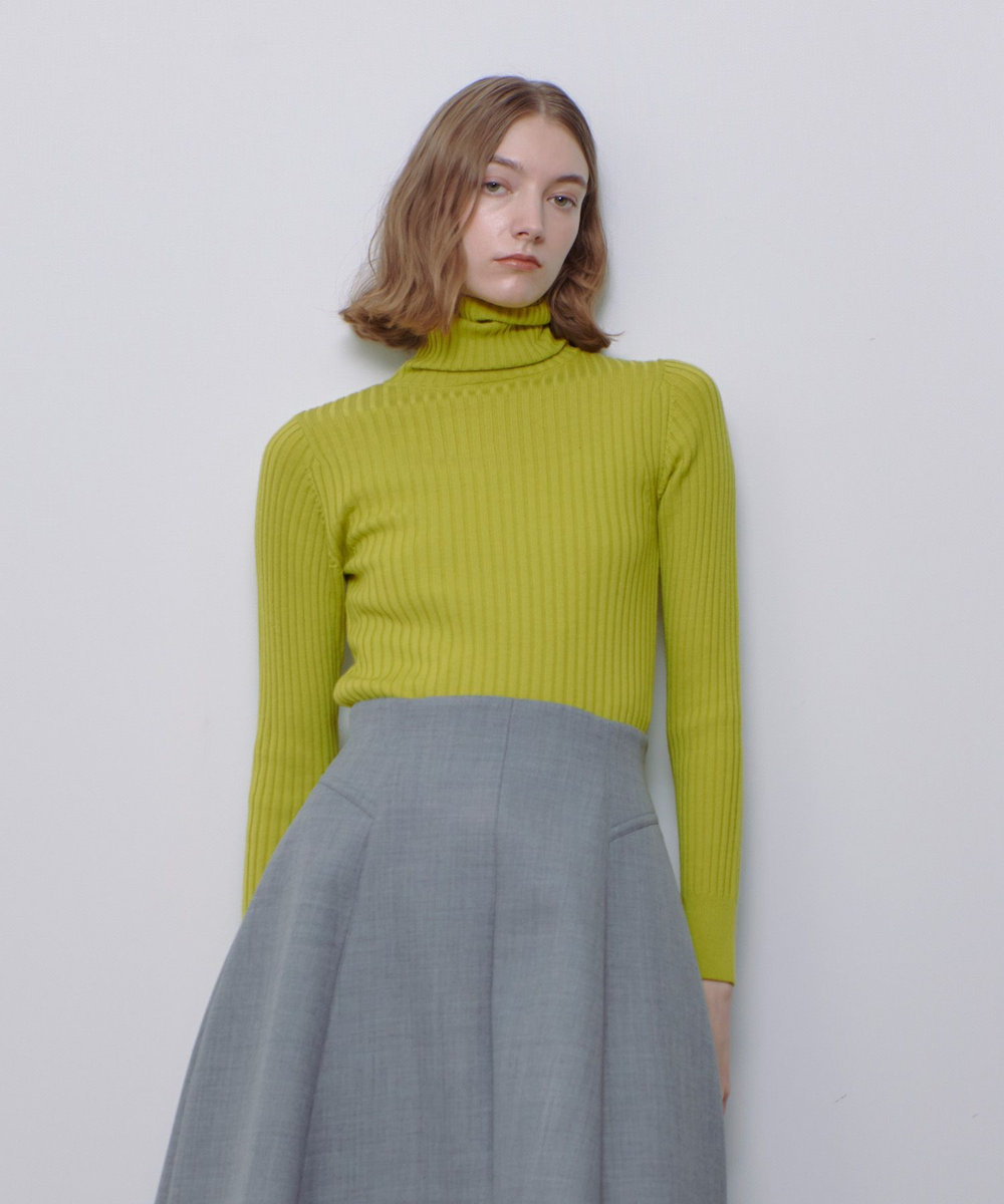 allureville 2WAYネックリブタートル グリーン (72)