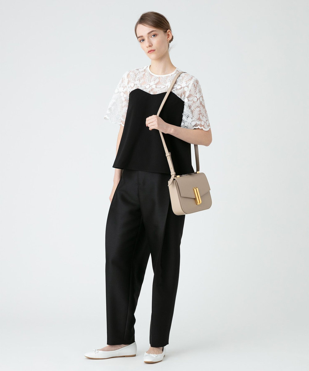 LOULOU WILLOUGHBY シルクウールタックパンツ ブラック (95)