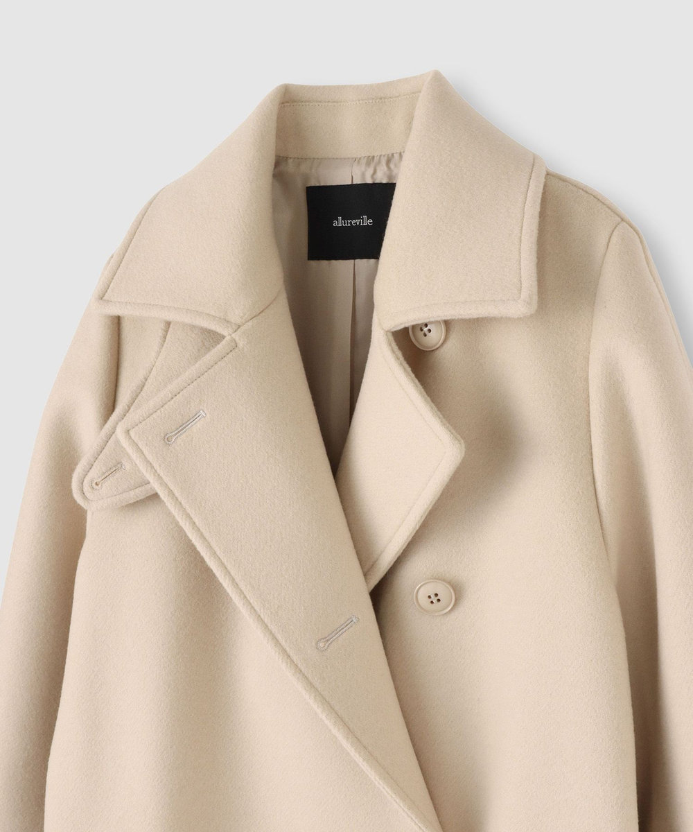 allureville スプリットラグランロングコート ベージュ (11)