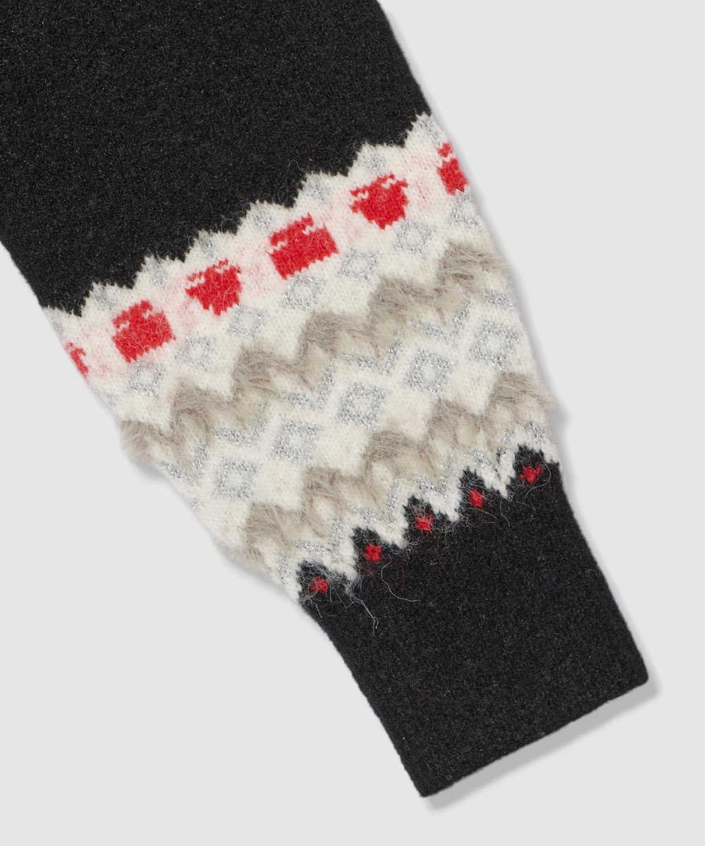 allureville パフュームノルディックニットブルゾン ブラック系 (98)