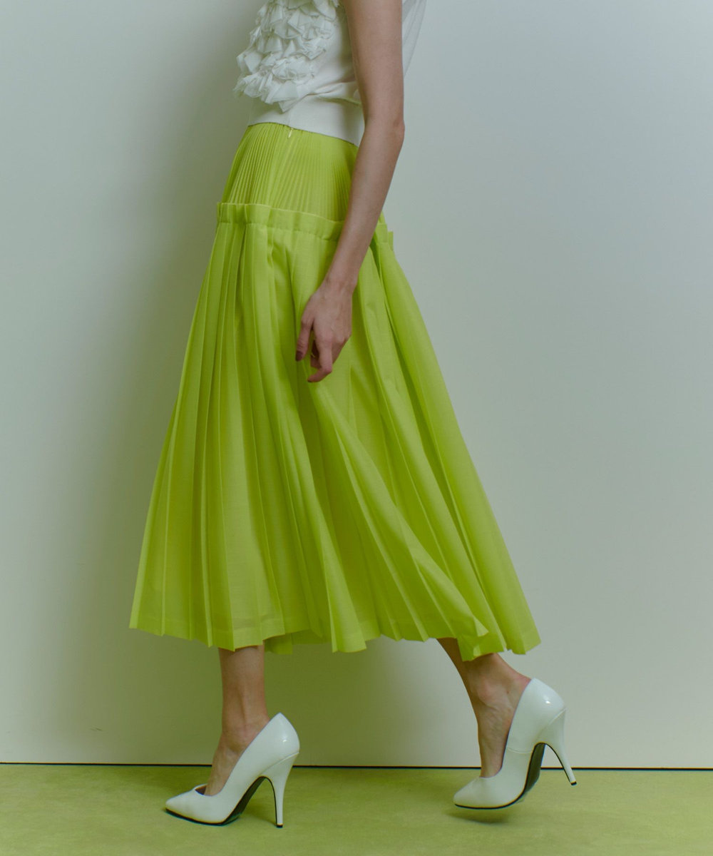 LOULOU WILLOUGHBY カールマイヤープリーツスカート イエロー (21)