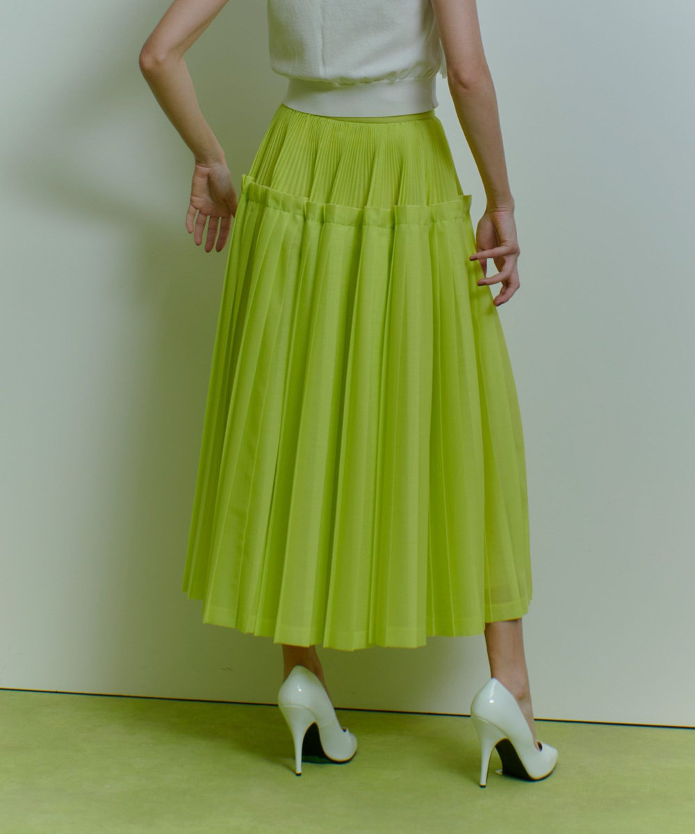 LOULOU WILLOUGHBY カールマイヤープリーツスカート イエロー (21)