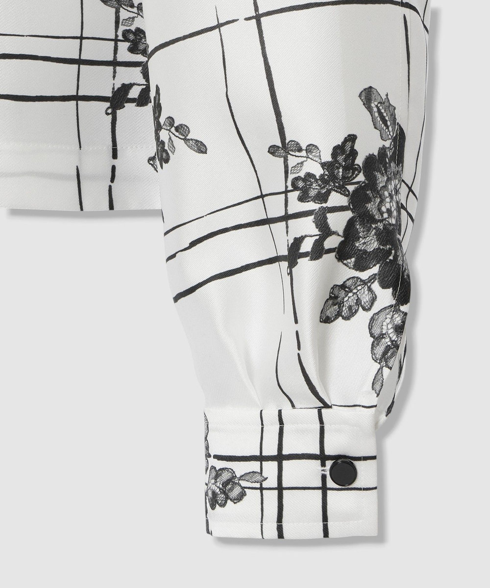 LOULOU WILLOUGHBY 【LOULOU WILLOUGHBY】SILK COフラワーチェックシャツブラウス ホワイト系 (08)