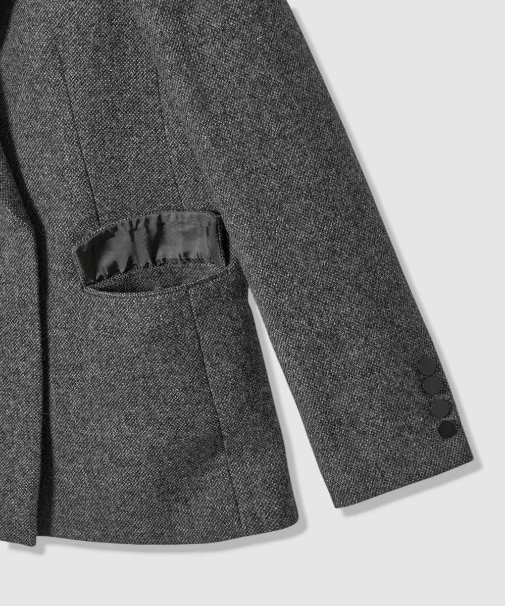 allureville ツィードフラップポケットジャケット チャコールグレー (94)
