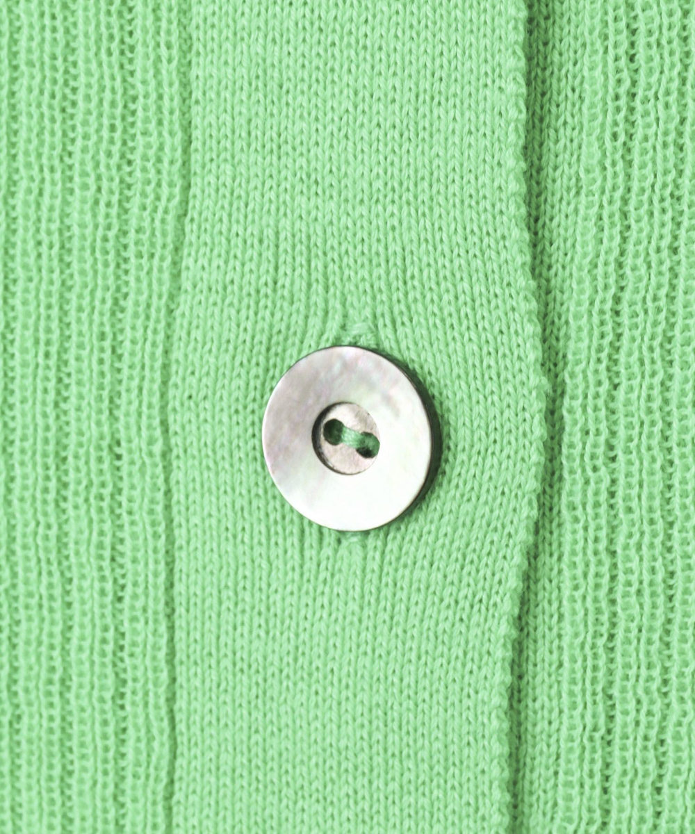 allureville ランダムストライプニットポロ グリーン (71)