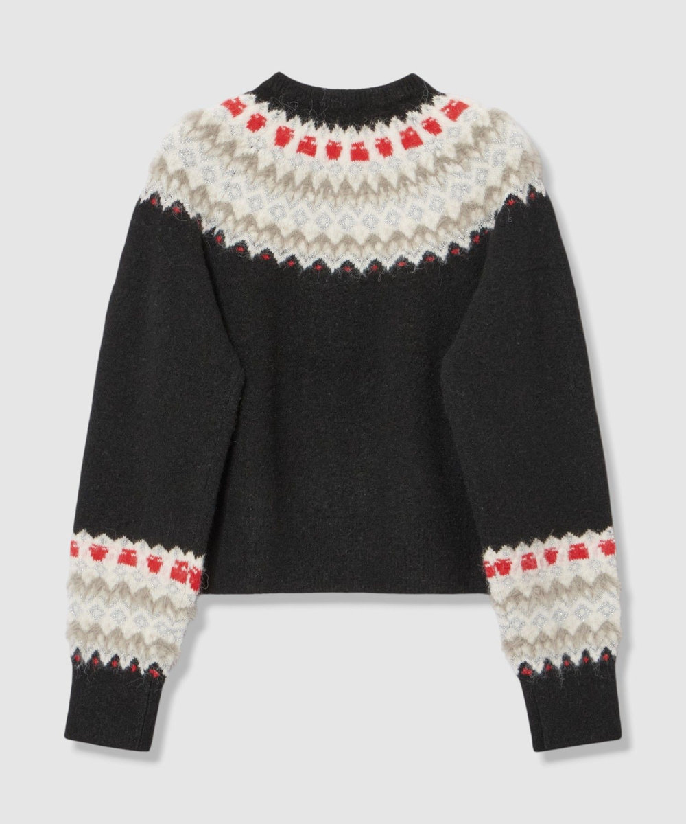 allureville パフュームノルディックニットブルゾン ブラック系 (98)
