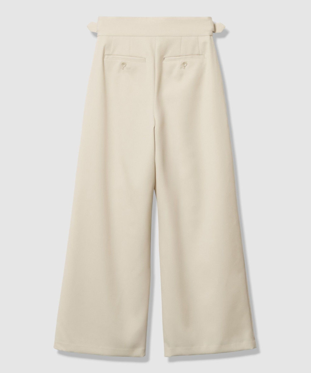 allureville ウール混サテンハイウエストパンツ アイボリー (04)