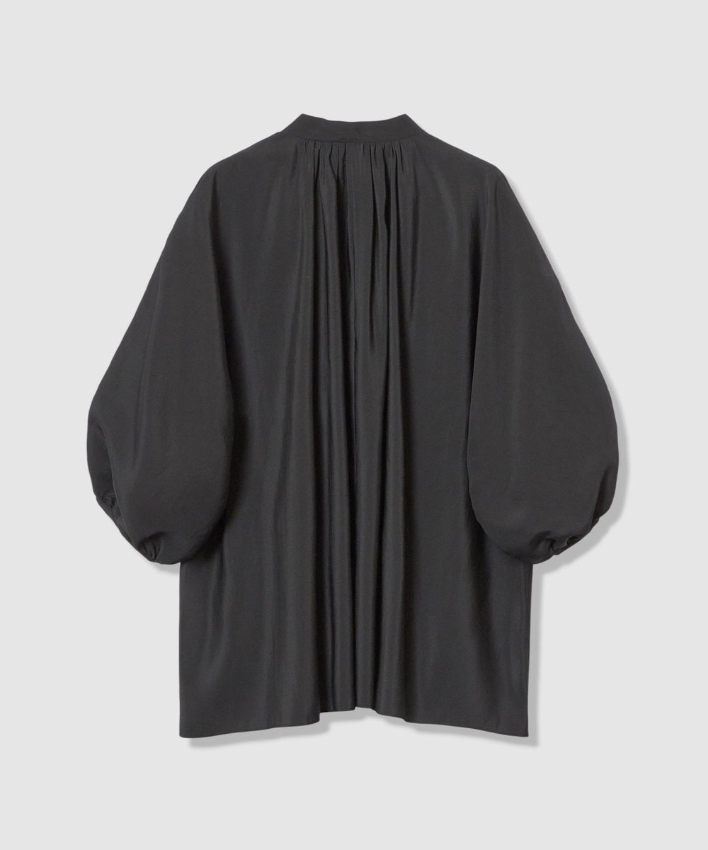 allureville ギャザーボリュームスタンドブラウス ブラック (95)