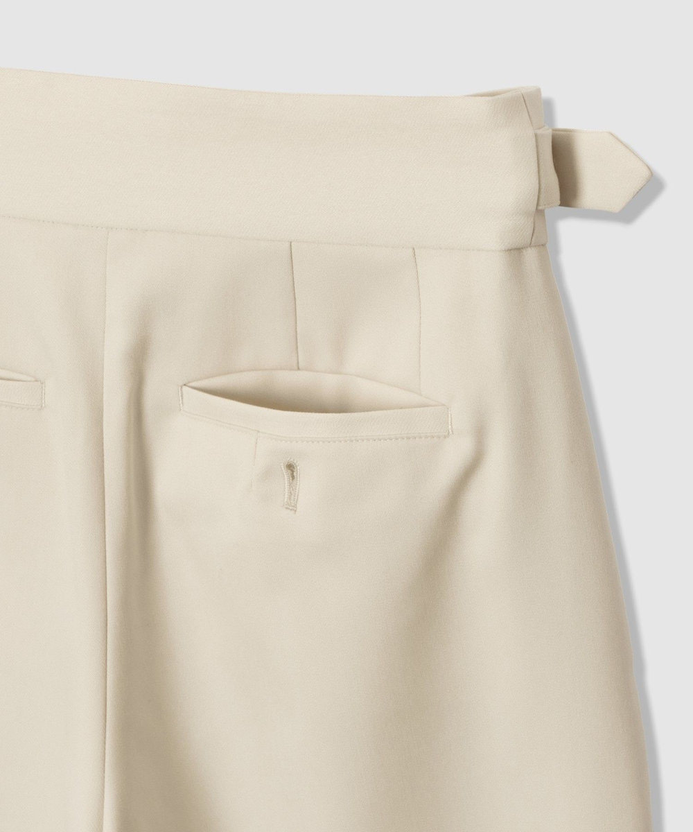 allureville ウール混サテンハイウエストパンツ アイボリー (04)