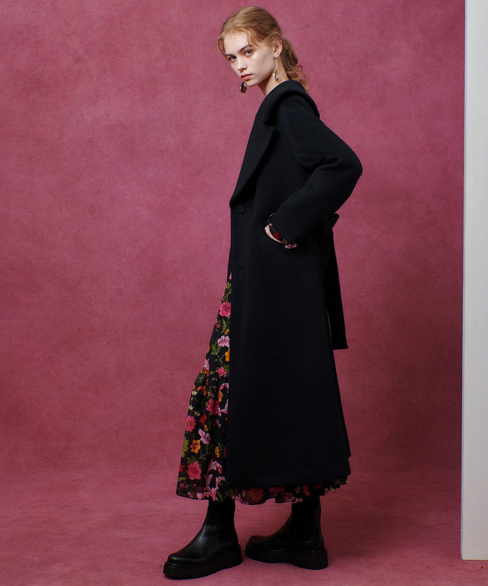 LOULOU WILLOUGHBY ショートビーバーテーラーコート ブラック (95)