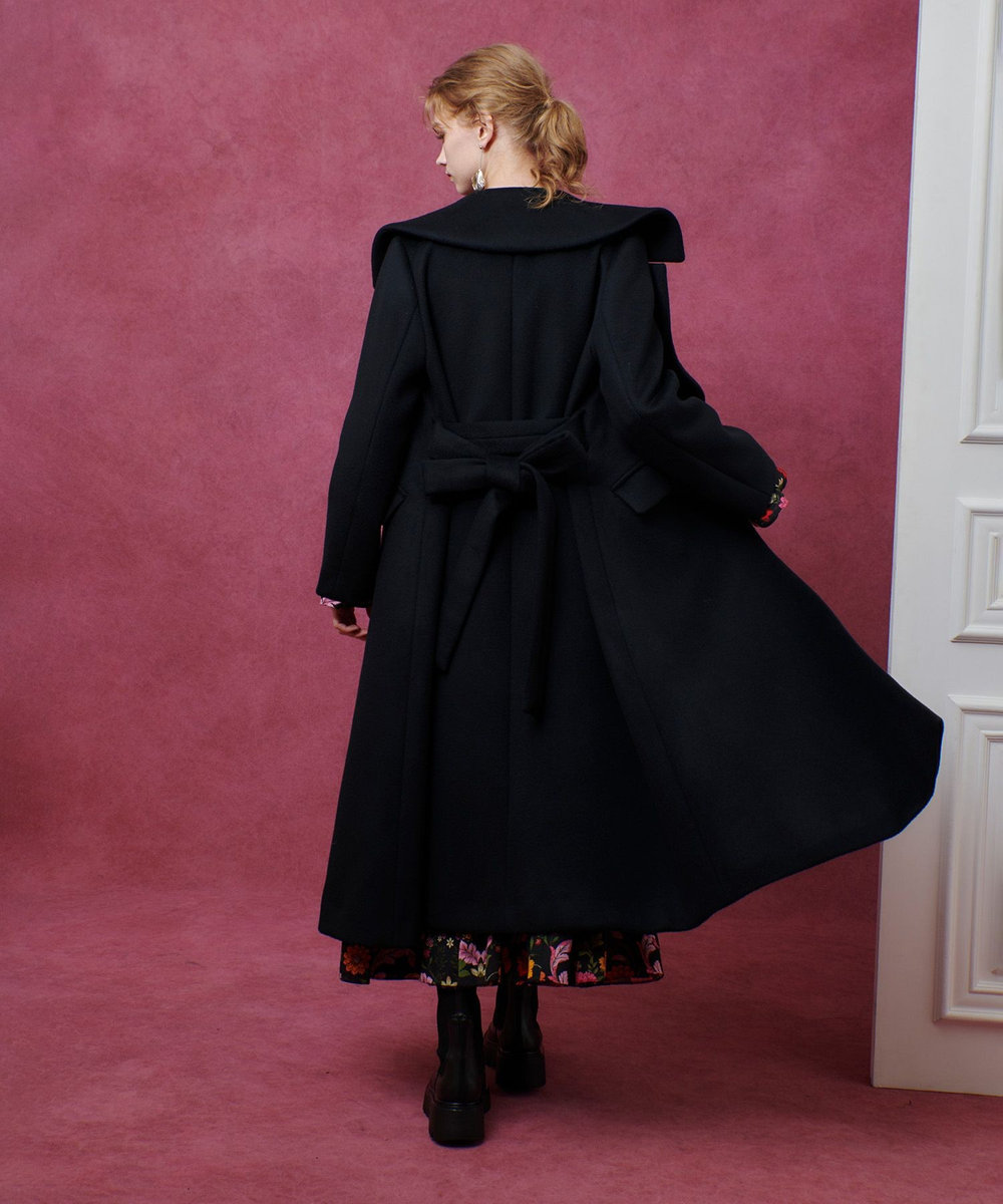 LOULOU WILLOUGHBY ショートビーバーテーラーコート ブラック (95)