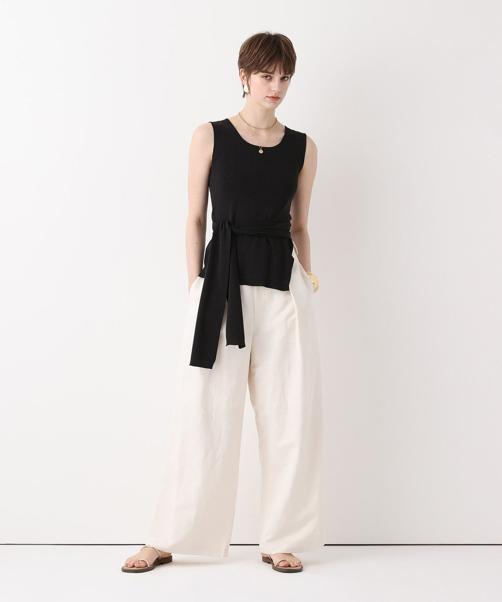 allureville 【ATELIER Line】コットンシルクリネンタンクトップ チャコールグレー (94)