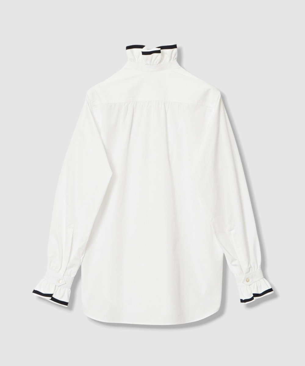 buying 【sebline(セブリン)】STANDNECK FRILL BLOUSE ホワイト (01)