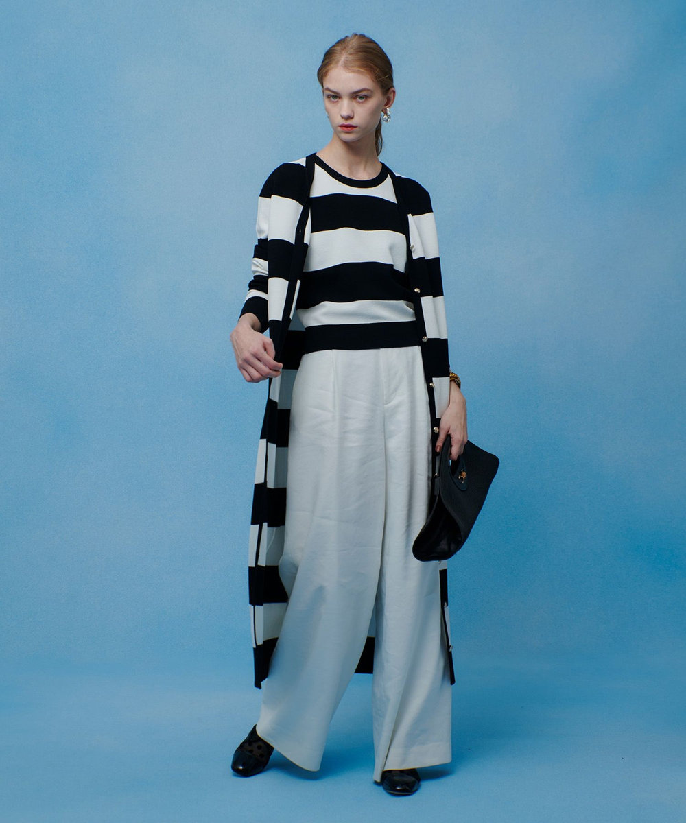 LOULOU WILLOUGHBY 【LOULOU WILLOUGHBY】NALYA リネンストレッチワイドパンツ ホワイト (01)