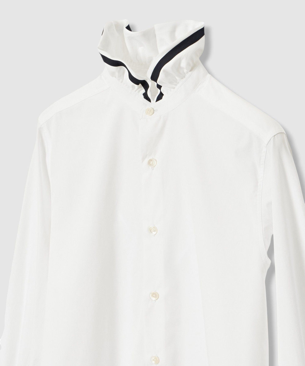 buying 【sebline(セブリン)】STANDNECK FRILL BLOUSE ホワイト (01)