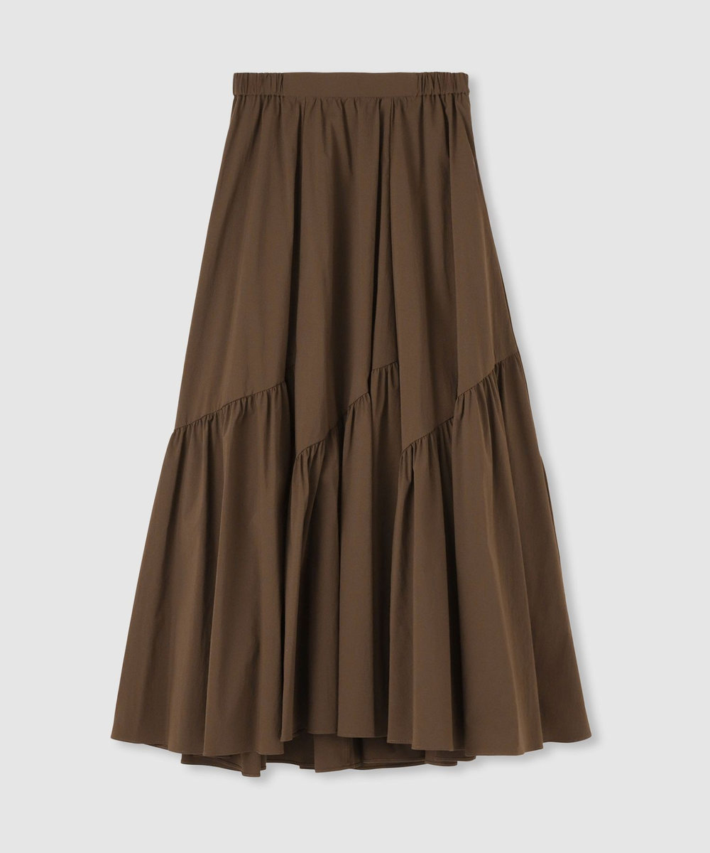 allureville ◇バイヤス切替ギャザースカート ブラウン (81)