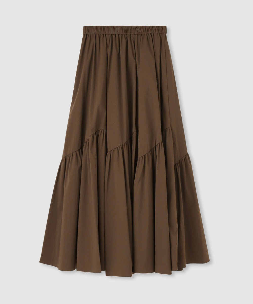 allureville ◇バイヤス切替ギャザースカート ブラウン (81)