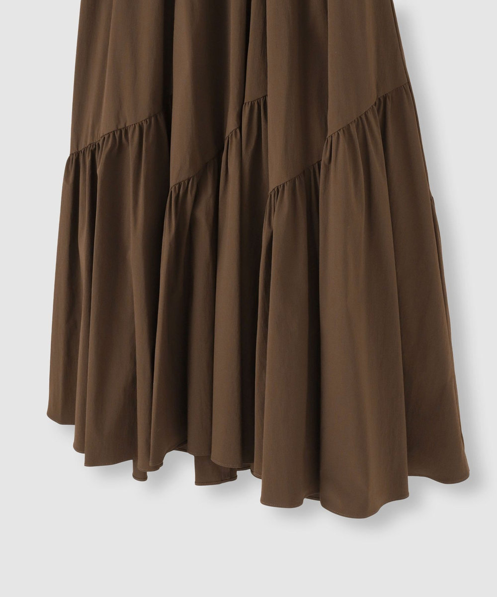 allureville ◇バイヤス切替ギャザースカート ブラウン (81)