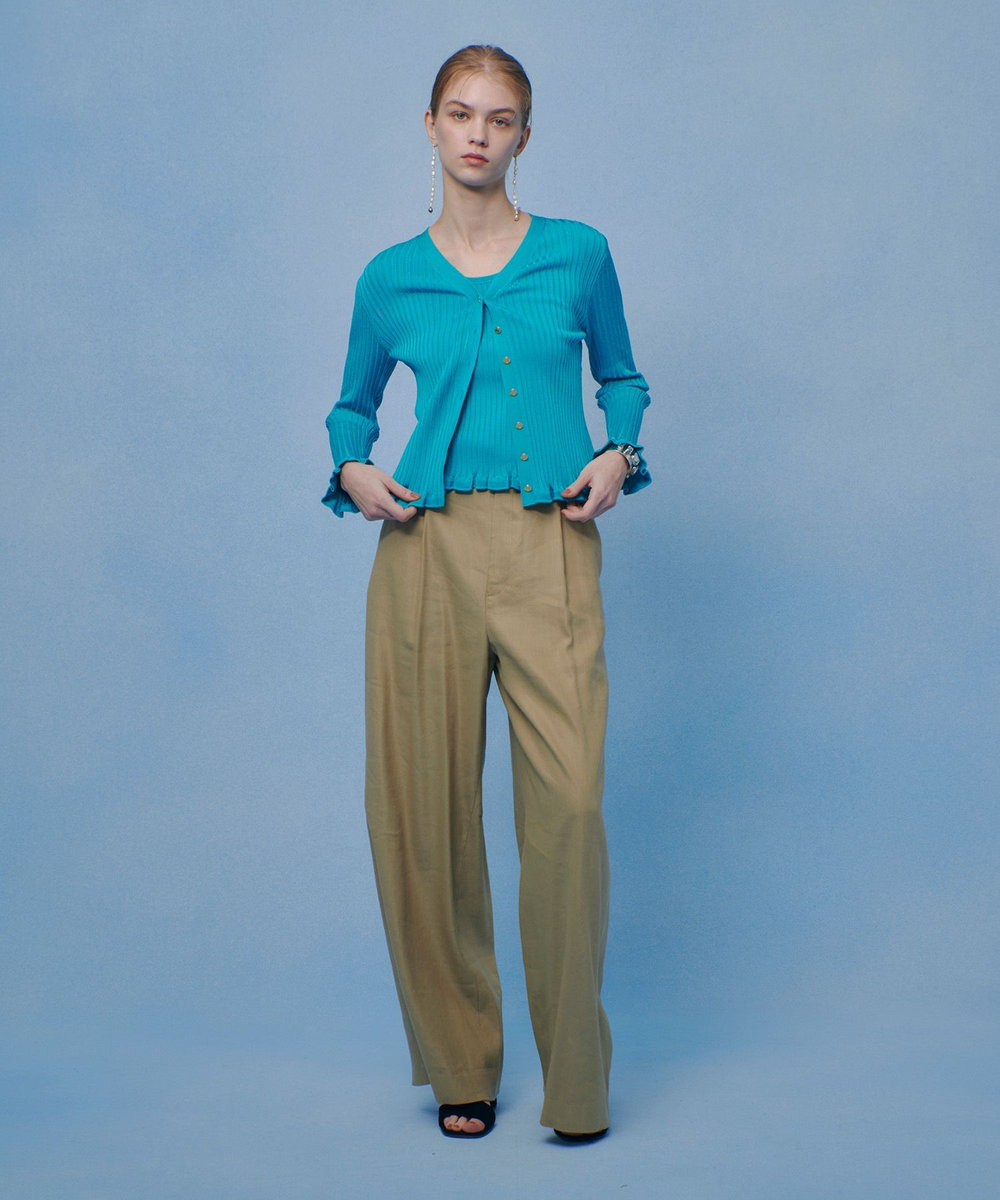 LOULOU WILLOUGHBY 【LOULOU WILLOUGHBY】NALYA リネンストレッチワイドパンツ ベージュ (11)
