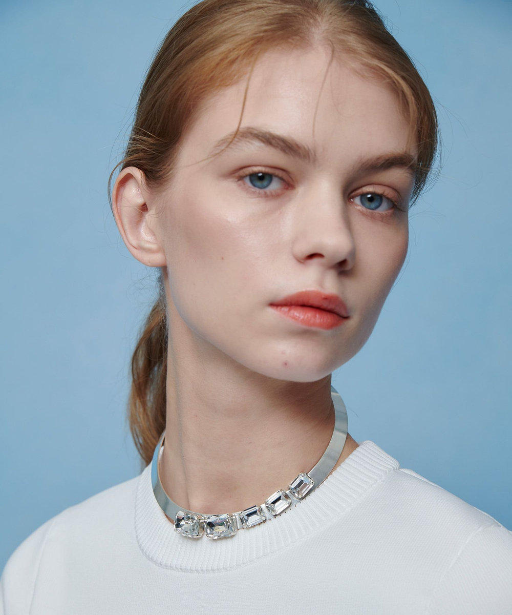 buying 【PERRINE TAVERNITI(ペリーヌ タヴェルニティ)】MONTEBELLO CRYSTAL CHOKER シルバー系 (89)