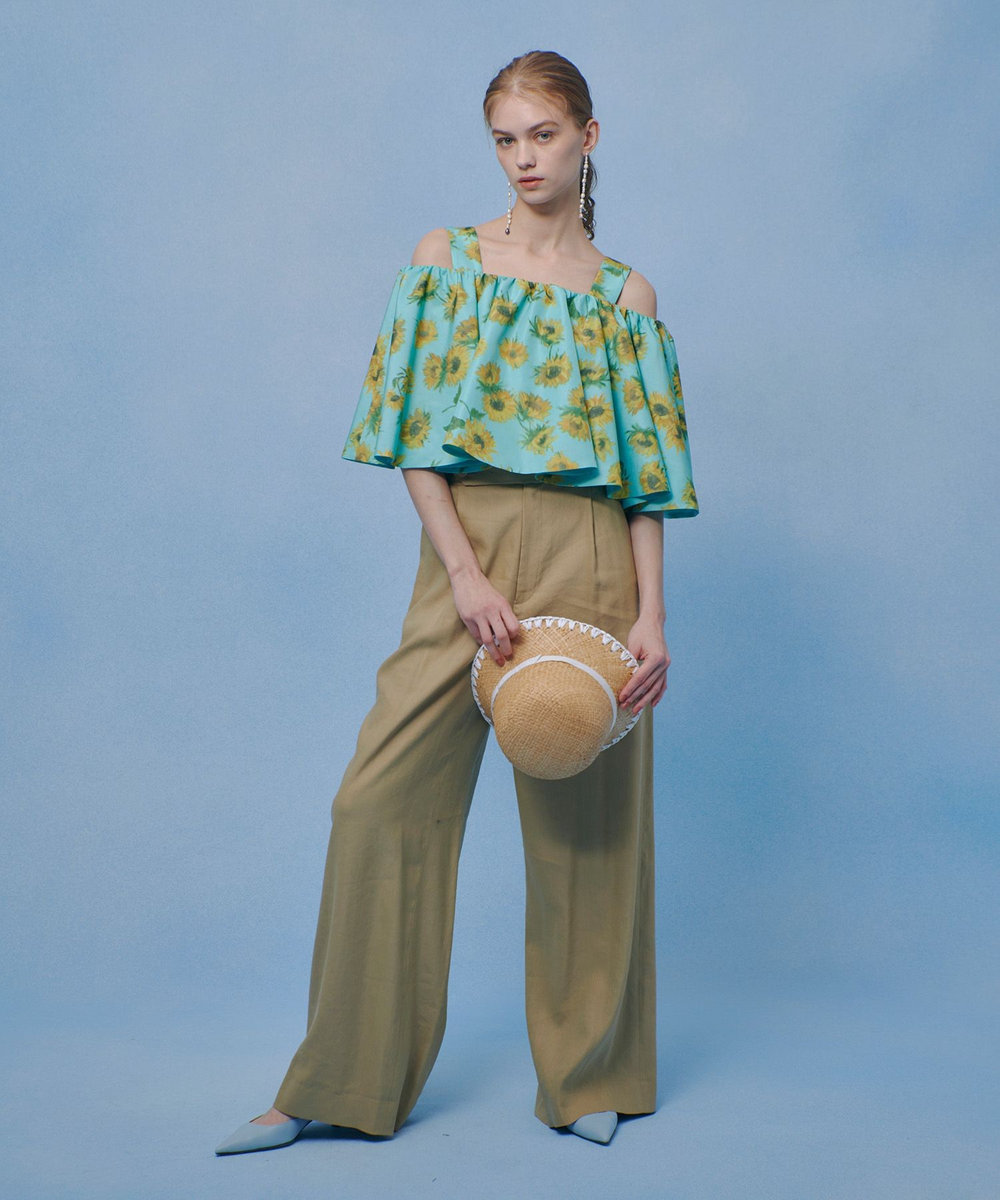 LOULOU WILLOUGHBY 【LOULOU WILLOUGHBY】NALYA リネンストレッチワイドパンツ ベージュ (11)