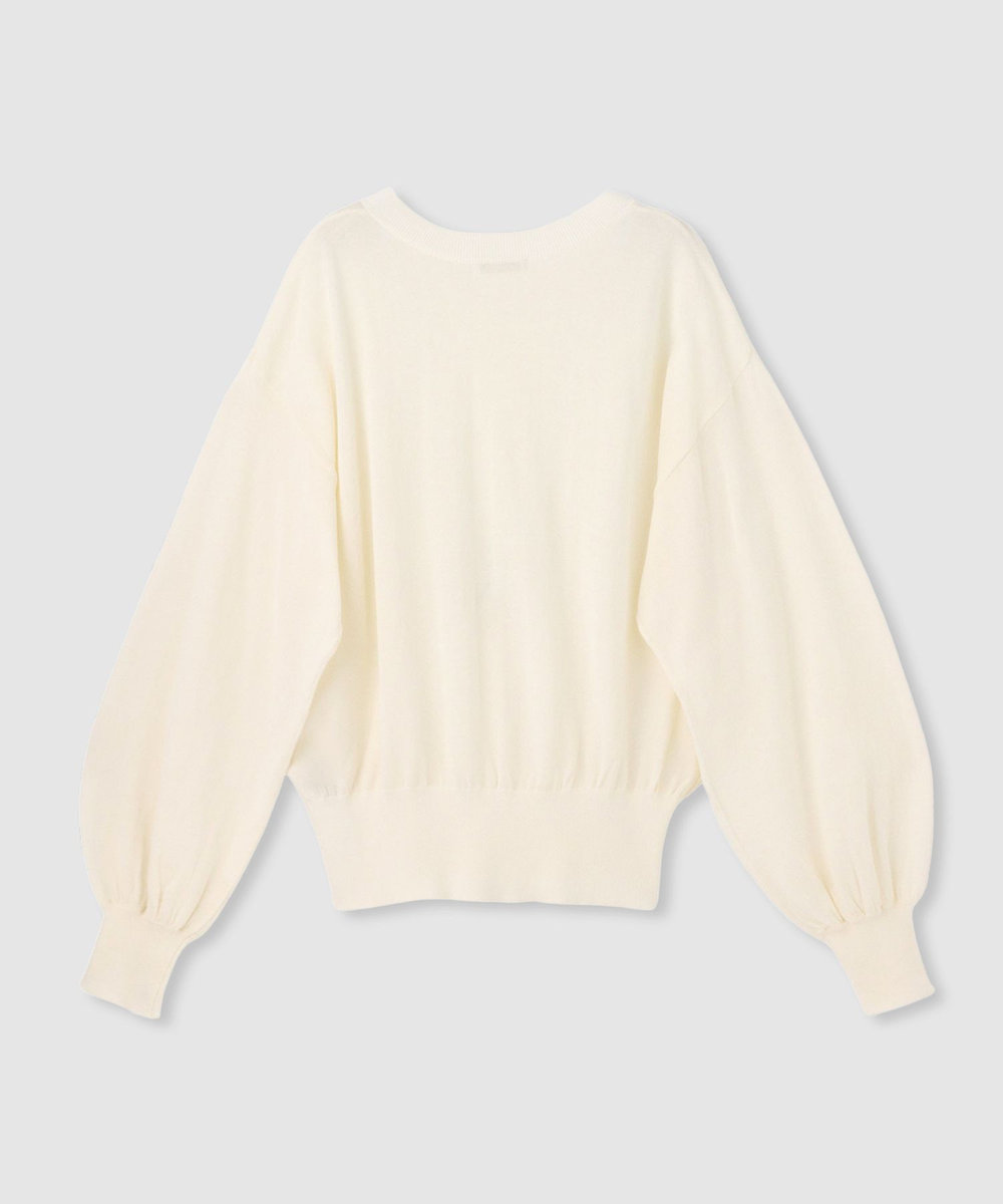 allureville コットンシルクVネックプルオーバー オフホワイト (02)