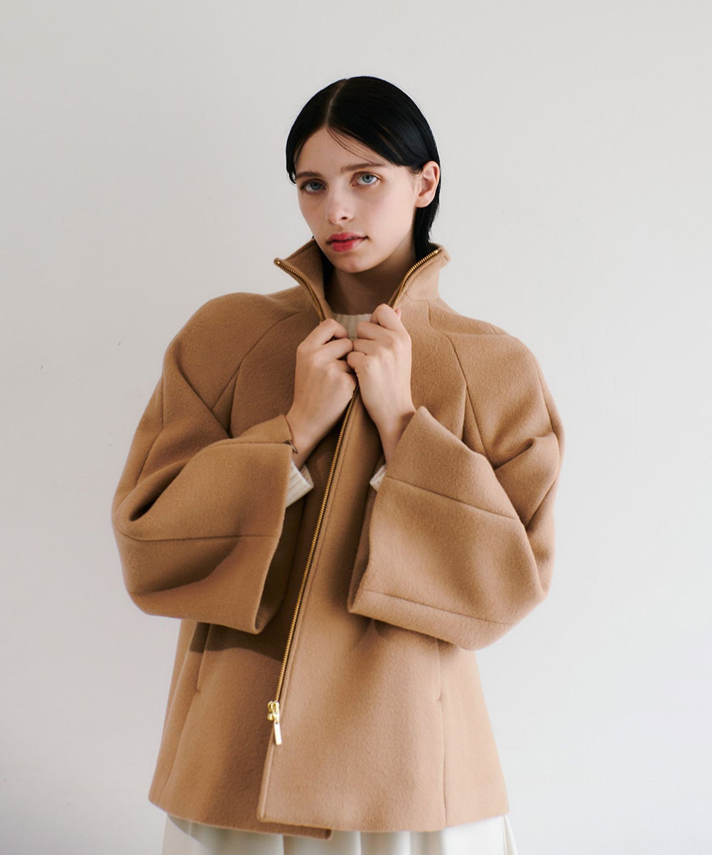 LOULOU WILLOUGHBY 【LOULOU WILLOUGHBY】シャルムビーバーケープ風コート キャメル (84)