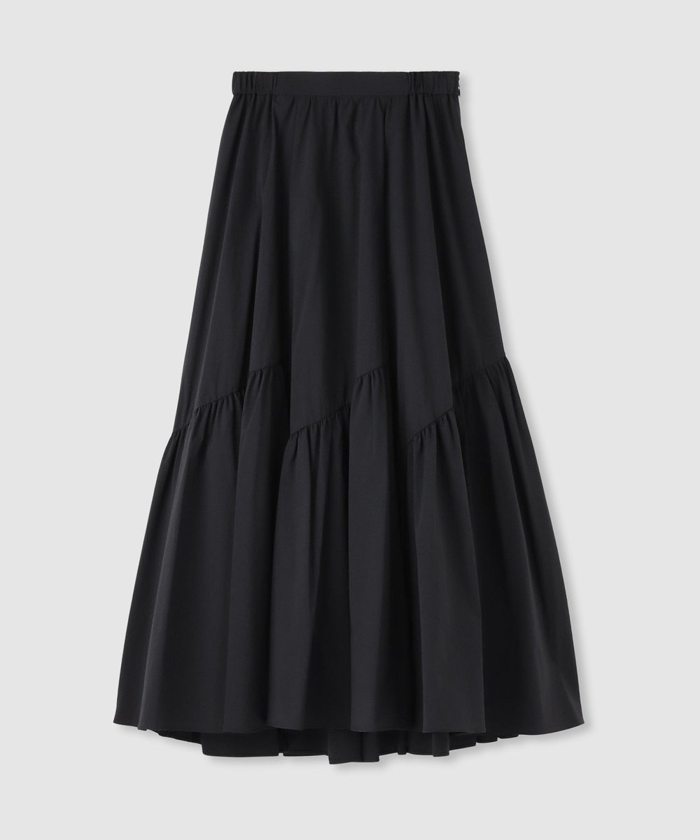 allureville ◇バイヤス切替ギャザースカート ブラック (95)