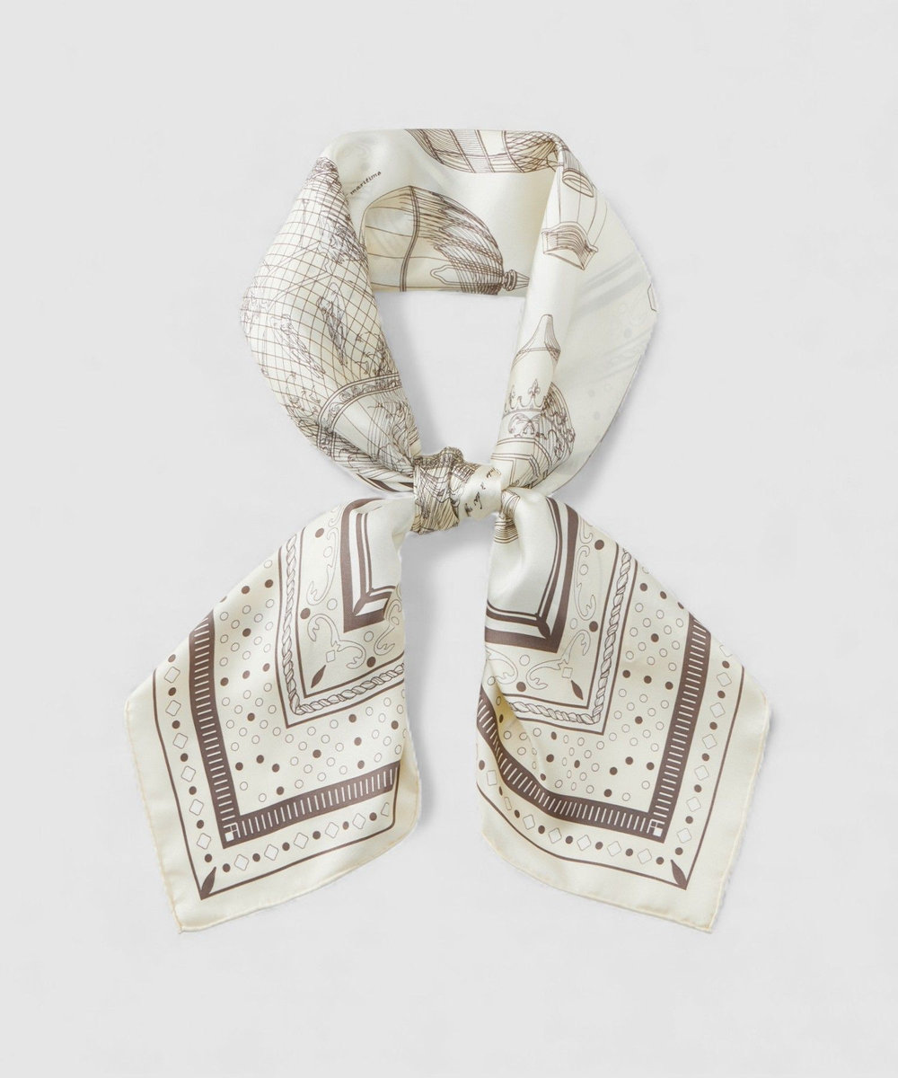 buying 【manipuri(マニプリ)】88×88 SILK SCARF アイボリー (04)