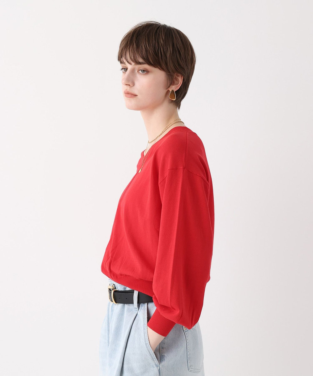 allureville コットンシルクVネックプルオーバー レッド (43)