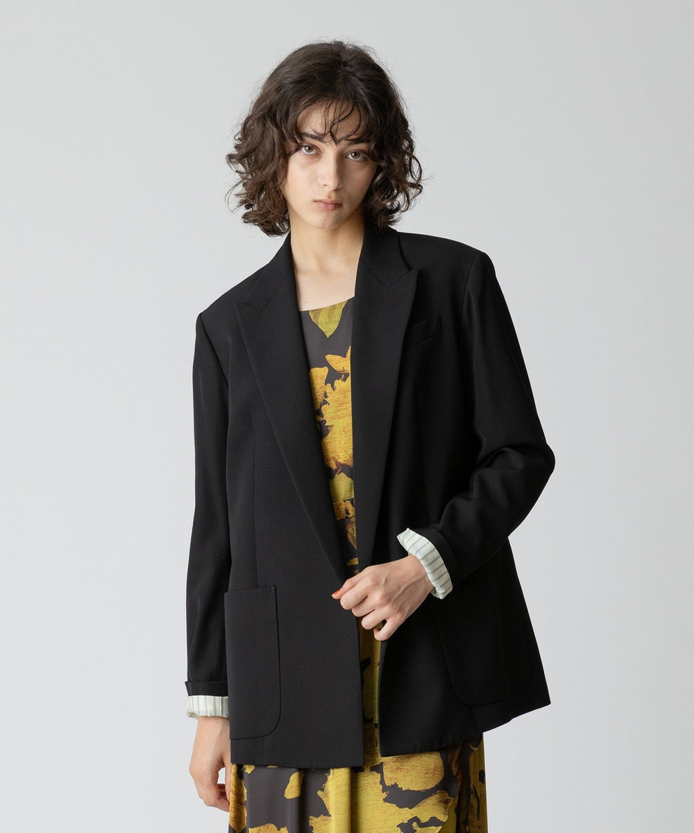 allureville ウールボタンレスジャケット ブラック (95)