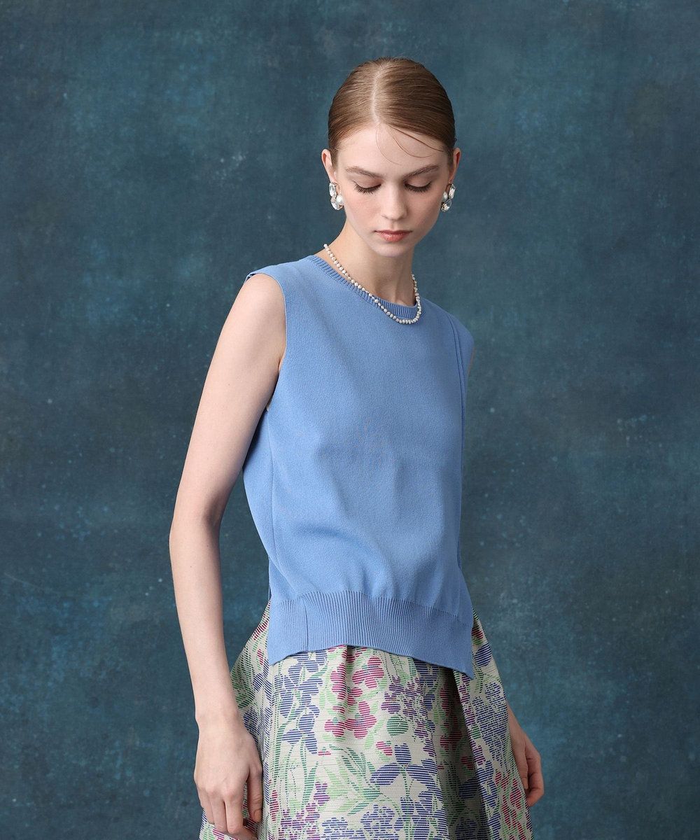LOULOU WILLOUGHBY スリットニットプルオーバー ブルー (61)