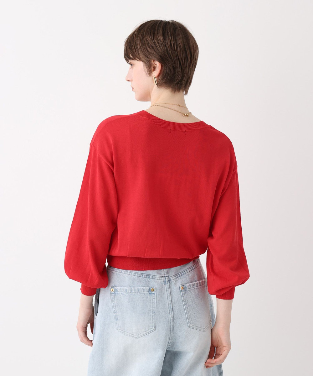 allureville コットンシルクVネックプルオーバー レッド (43)
