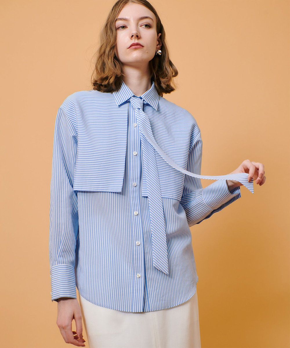 タイディティールストライプシャツ|allureville OFFICIAL SITE
