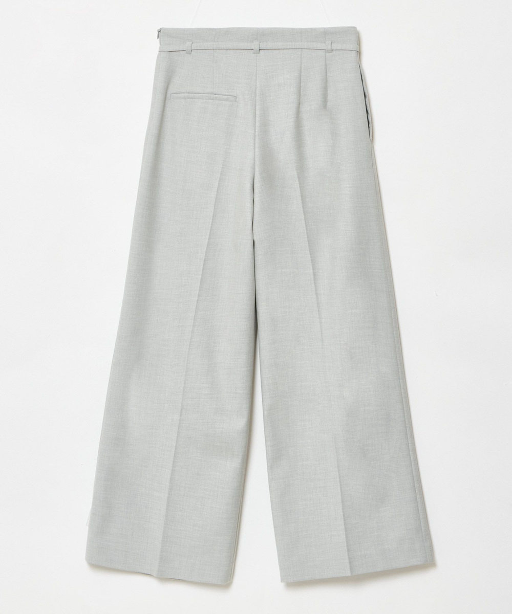 allureville ポリエステル/Wストレッチタックパンツ ライトグレー (91)