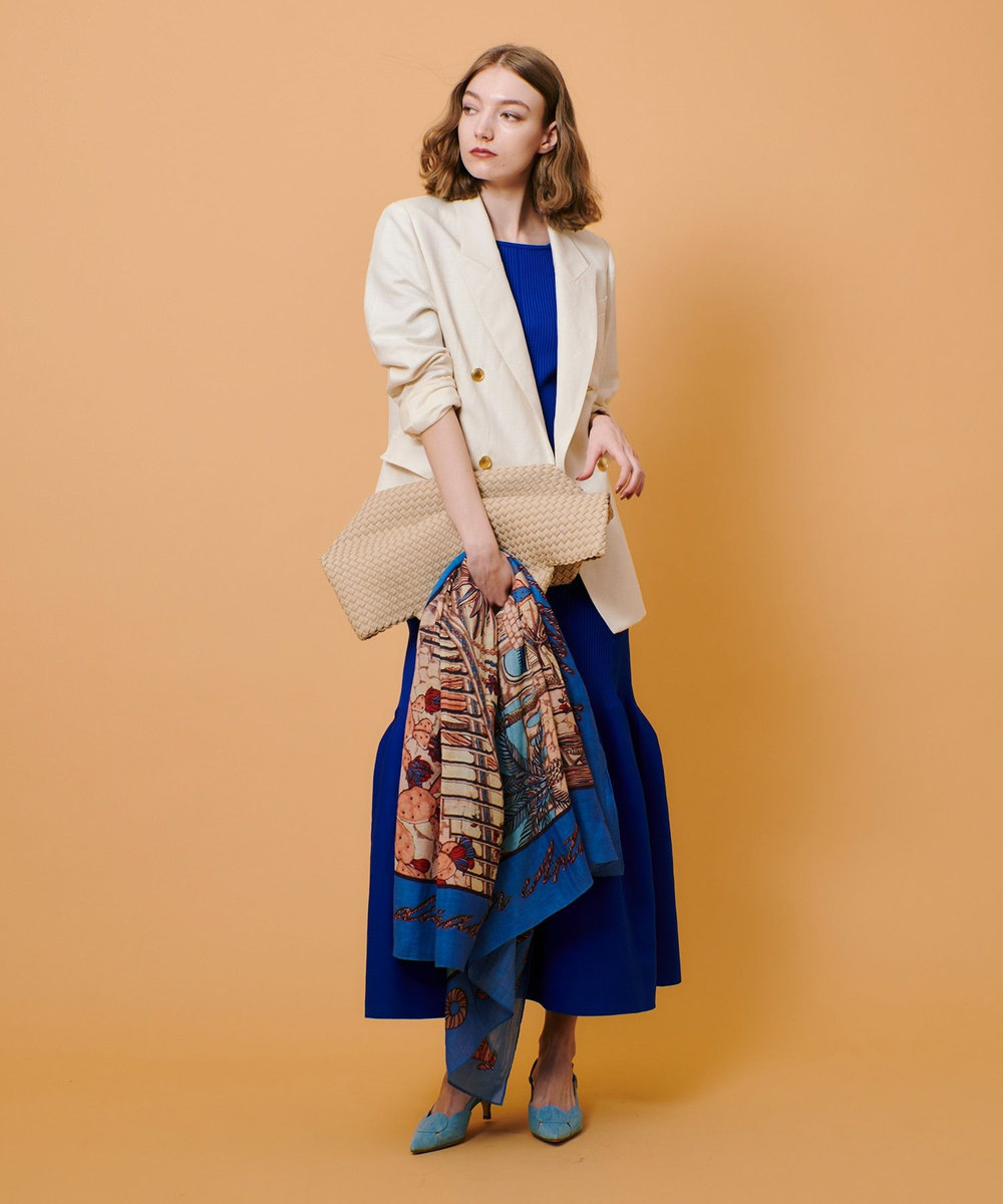 allureville シャークスキンダブルブレストジャケット オフホワイト (02)