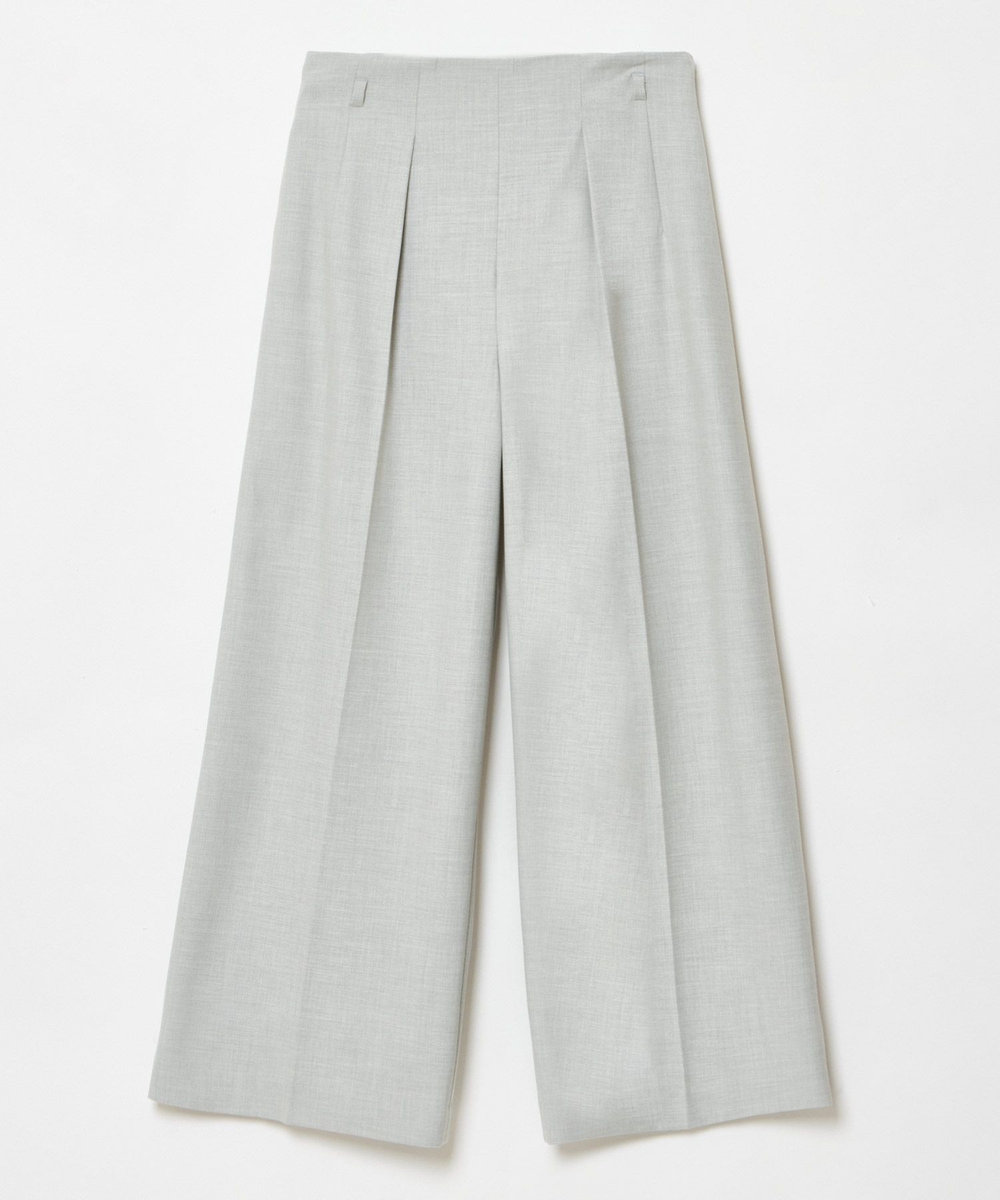 allureville ポリエステル/Wストレッチタックパンツ ライトグレー (91)