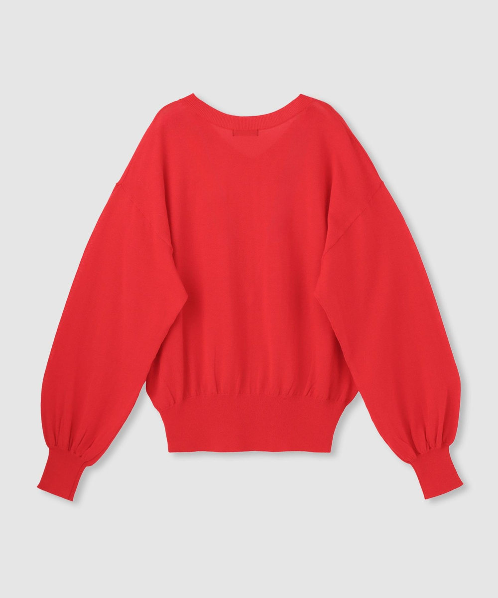 allureville コットンシルクVネックプルオーバー レッド (43)