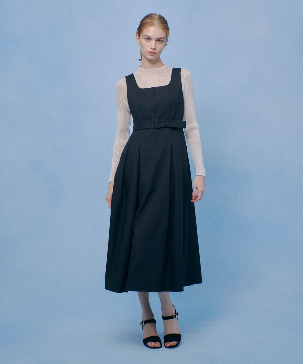 LOULOU WILLOUGHBY 【LOULOU WILLOUGHBY】ポリツイルジャンパーワンピース ブラック (95)