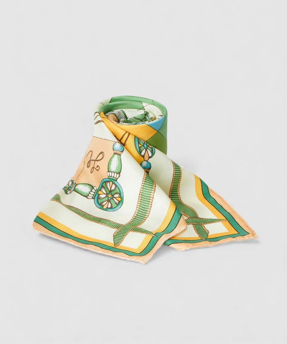 buying 【manipuri(マニプリ)】88×88 SILK SCARF グリーン系 (74)