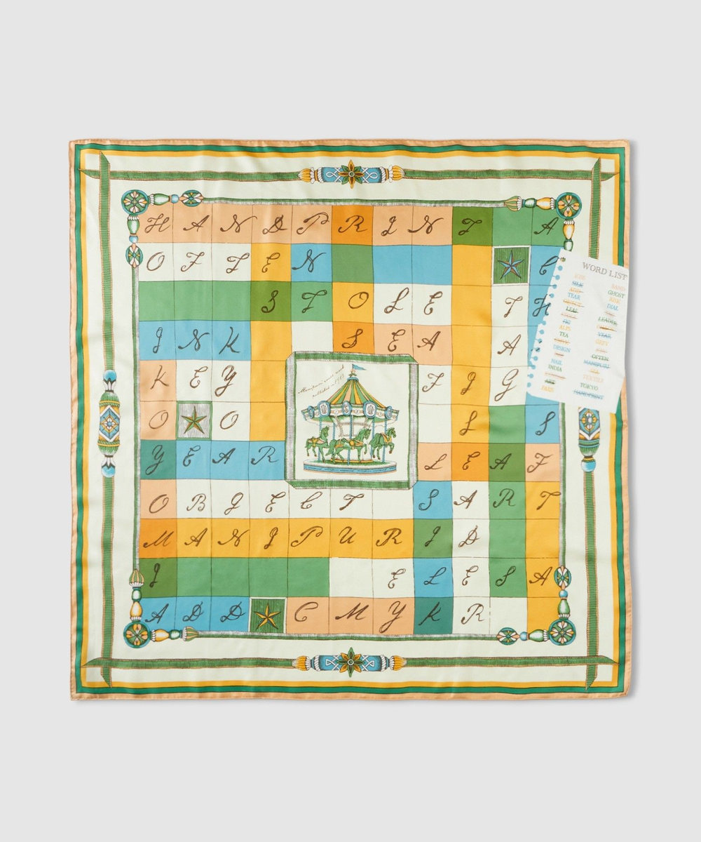 buying 【manipuri(マニプリ)】88×88 SILK SCARF グリーン系 (74)