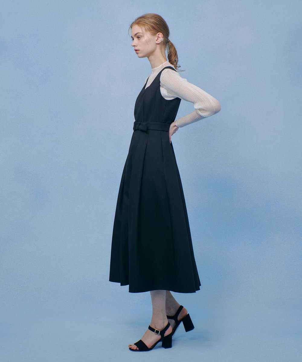 LOULOU WILLOUGHBY 【LOULOU WILLOUGHBY】ポリツイルジャンパーワンピース ブラック (95)