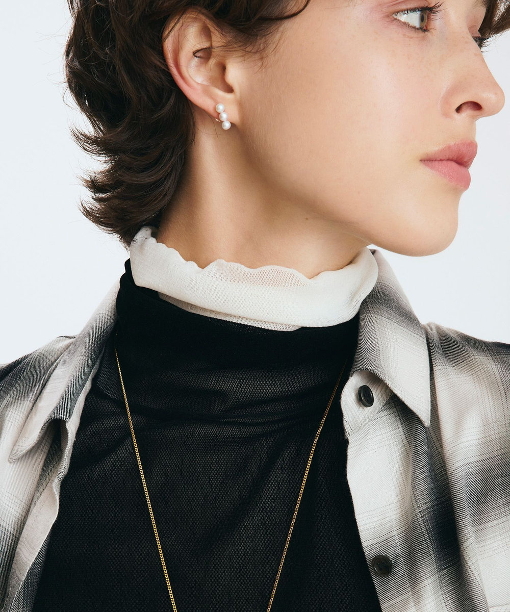 buying 【MOUNIR(ムニール)】3 PEARL STUDS PIERCE シルバー系 (89)