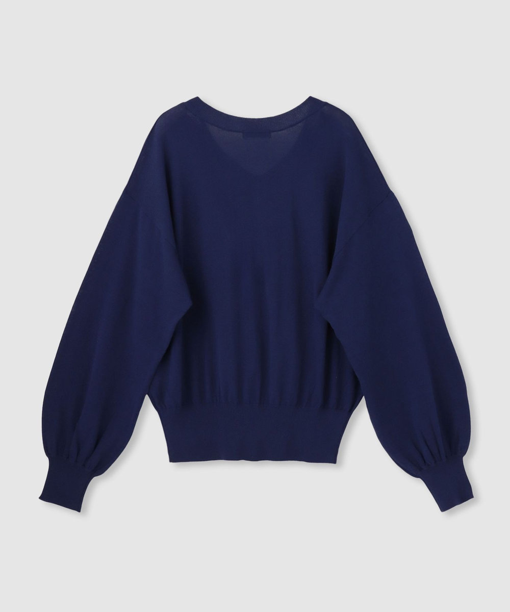 allureville コットンシルクVネックプルオーバー ネイビー (65)