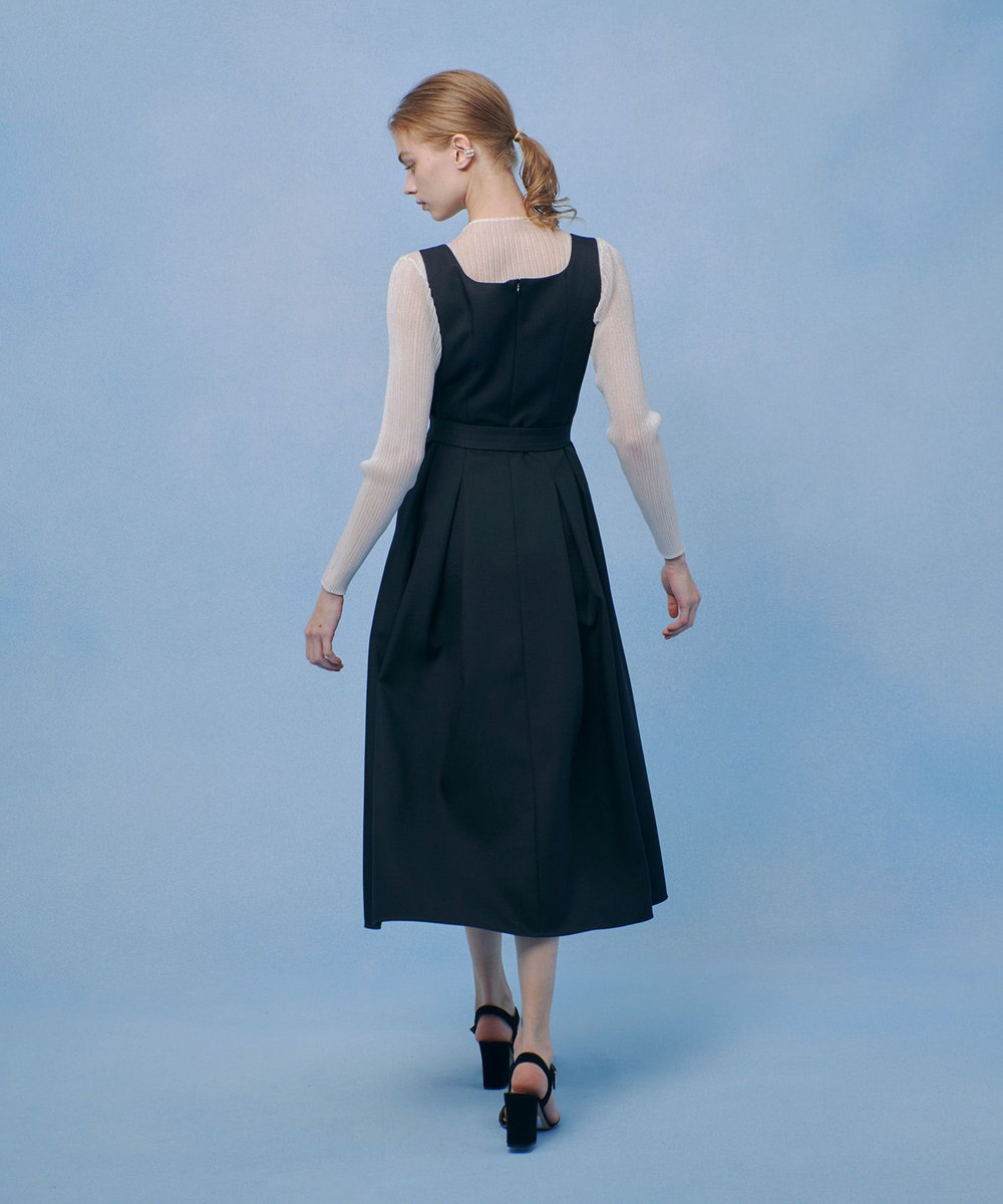 LOULOU WILLOUGHBY 【LOULOU WILLOUGHBY】ポリツイルジャンパーワンピース ブラック (95)