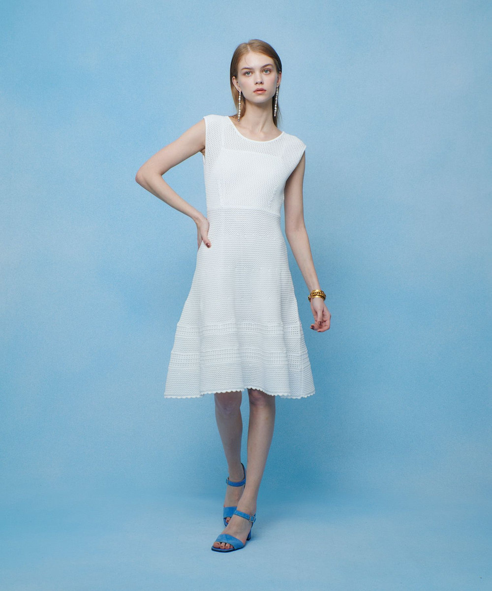 LOULOU WILLOUGHBY メッシュクロッシェミニワンピース オフホワイト (02)
